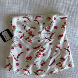 Chilli Peppers 🌶️ Tomatoes 🍅 Print Strapless Top